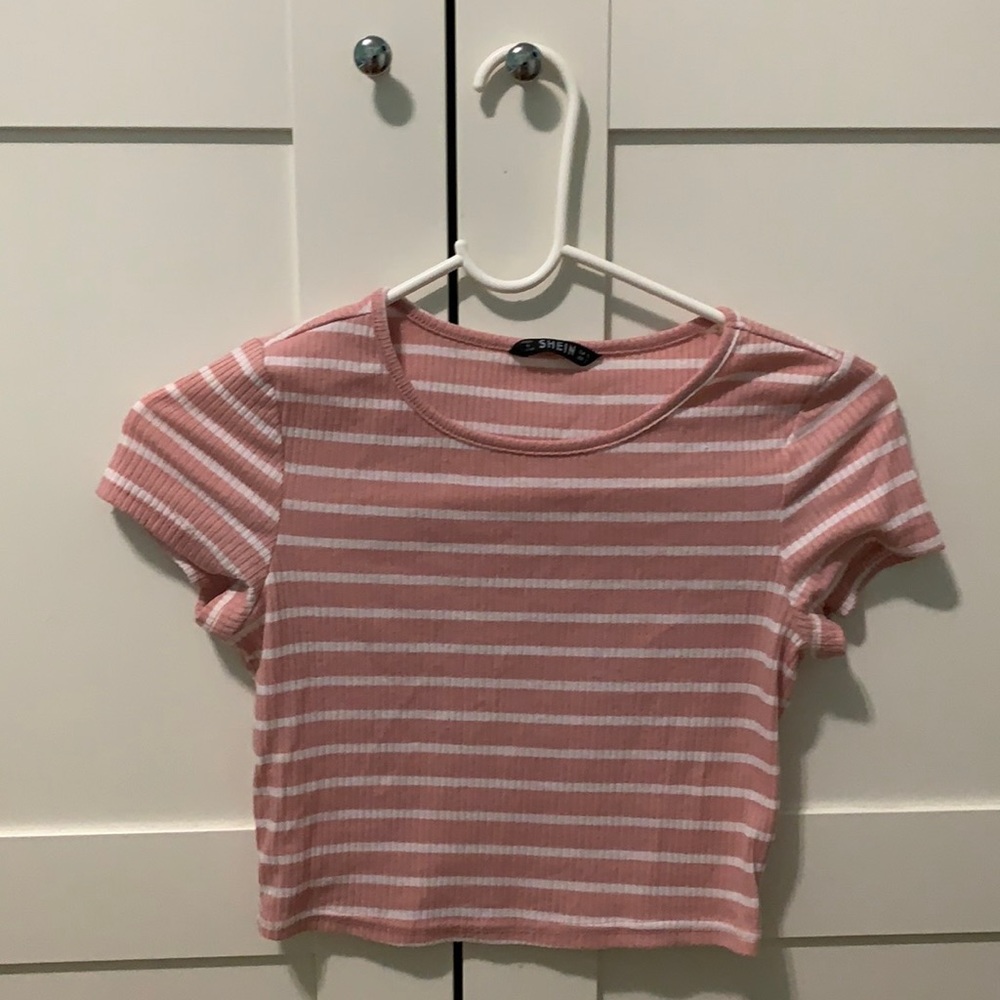 Blush Pink stripped crop top!